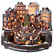 Mairie avec sapin de Noël et train en mouvement, lumières et musique 45x40x40 cm s1