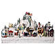 Città di campagna innevata animata luci e musica 45x12x25 cm s1