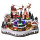 Villaggio di Natale con slitta di Babbo Natale animata luci e musica 35x25x25 cm s1