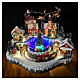 Villaggio di Natale con slitta di Babbo Natale animata luci e musica 35x25x25 cm s2