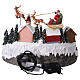Villaggio di Natale con slitta di Babbo Natale animata luci e musica 35x25x25 cm s5