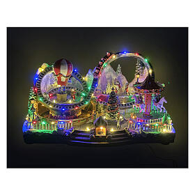 Animated Christmas carousel lights and music, 22x14x12 in
