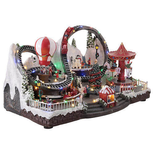 Giostre di Natale animate luci e musica 55x35x30 cm 4