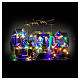 Villaggio di Natale con renne e Babbo Natale volanti animati luci e musica 40x25x30 cm s2