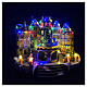 Municipio con albero di Natale al centro movimento luci e musica 30x20x25 cm s2