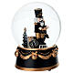 Snow globe with nutcracker, black and bronze finish, 5x6 in s4