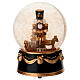 Palla di neve schiaccianoci finitura nera e bronzo con musica 12x15 cm s2