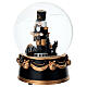 Palla di neve schiaccianoci finitura nera e bronzo con musica 12x15 cm s3