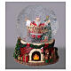 Palla di neve Babbo Natale caminetto 13x15 cm s2