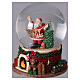 Palla di neve Babbo Natale caminetto 13x15 cm s3