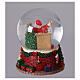 Palla di neve Babbo Natale caminetto 13x15 cm s5