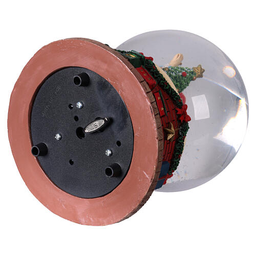 Globo de neve Pai Natal lareira 13x15 cm 6