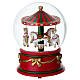 Globo de neve carrossel com cavalinhos e grinaldas 12x15 cm s1
