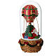 Palla di neve mongolfiera Babbo Natale con musica 12x25 cm s4