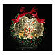 Ghirlanda agrifogli palla di neve Babbo Natale neve, luci e musica 20x10x20 cm s2