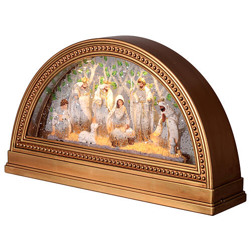 Cuadro Natividad con nieve y luces 30x7x15 cm 3