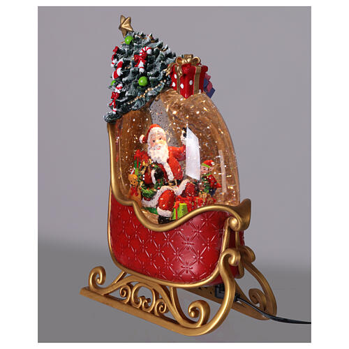 Schneekugel im Schlitten mit Weihnachtsmann – 25 cm hoch 4