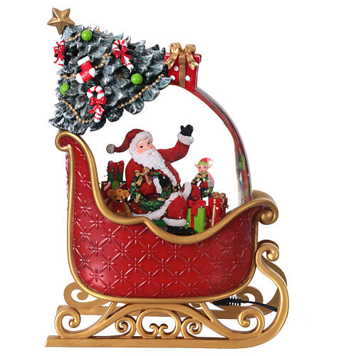 Schneekugel im Schlitten mit Weihnachtsmann – 25 cm hoch 7