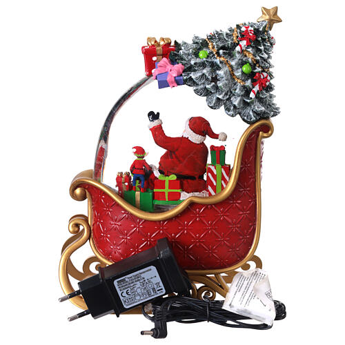 Christmas snow globe: Santa's sleigh, 7x3x10 in 8