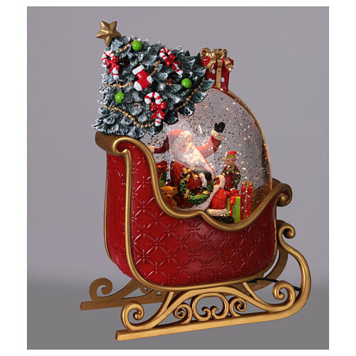Esfera de vidrio trineo Papá Noel 20x8x25 cm 2