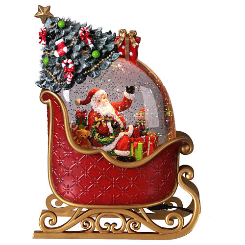 Esfera de vidrio trineo Papá Noel 20x8x25 cm 3
