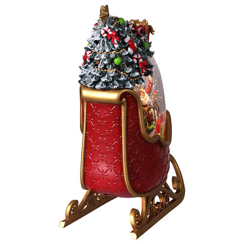 Palla di neve slitta Babbo Natale 20x8x25 cm 5