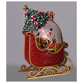 Santa Claus Snow Globe Sleigh, 20x8x25 cm