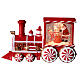 Locomotiva con neve caramelle musica e luci 30x10x15 cm s1