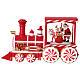 Locomotiva con neve caramelle musica e luci 30x10x15 cm s6