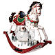 Palla di neve cavallo a dondolo e villaggio musica e neve 30x12x30 cm s4