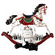 Palla di neve cavallo a dondolo e villaggio musica e neve 30x12x30 cm s6