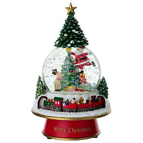 Palla di neve Babbo Natale addobbo albero 15x25 cm