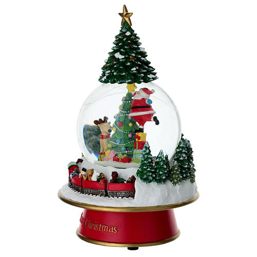 Palla di neve Babbo Natale addobbo albero 15x25 cm 3