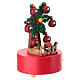 Wooden music box: ferris wheel with holly, 8 in s5