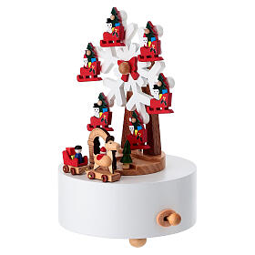 Carillón de madera noria muñecos de nieve 20 cm