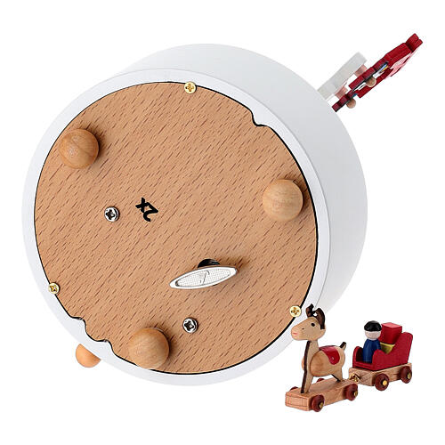 Caixa de música de madeira roda-gigante bonecos de neve 20 cm 7