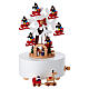 White snowflake ferris wheel wooden music box, 20 cm s5