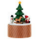 Boîte à musique de Noël en bois avec sapin et personnages 10 cm s4
