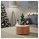 Wooden Christmas music box with tree and characters, 10 cm s2