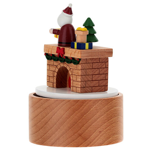 Carillon Babbo Natale sul camino 12 cm 3