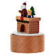 Carillon Babbo Natale sul camino 12 cm s3
