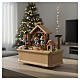 Wooden Nativity music box with movable figures, 6x6x4 in s2