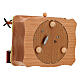 Wooden Nativity music box with movable figures, 6x6x4 in s7