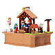 Carillon capanna Natività legno personaggi movibili 15x15x10 cm s3