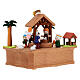 Carillon capanna Natività legno personaggi movibili 15x15x10 cm s4