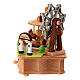 Boîte à musique parc d'attractions en bois avec manège et roue panoramique en mouvement 10x15x15 cm s5