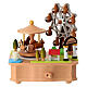 Carillon lunapark in legno cavallucci e giostra in movimento 10x15x15 cm s1