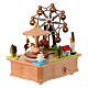 Carillon lunapark in legno cavallucci e giostra in movimento 10x15x15 cm s4
