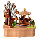 Carillon lunapark in legno cavallucci e giostra in movimento 10x15x15 cm s6