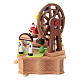 Wooden amusement park music box with planes and ferris wheel in motion, 4x6x6 in s5